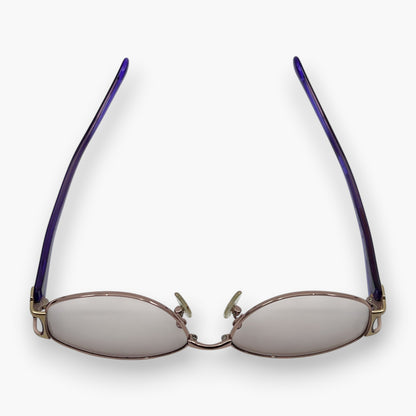 Yves Saint Laurent YSL Sunglasses 31-0049 Gold Purple Titanium Frame Japan Case