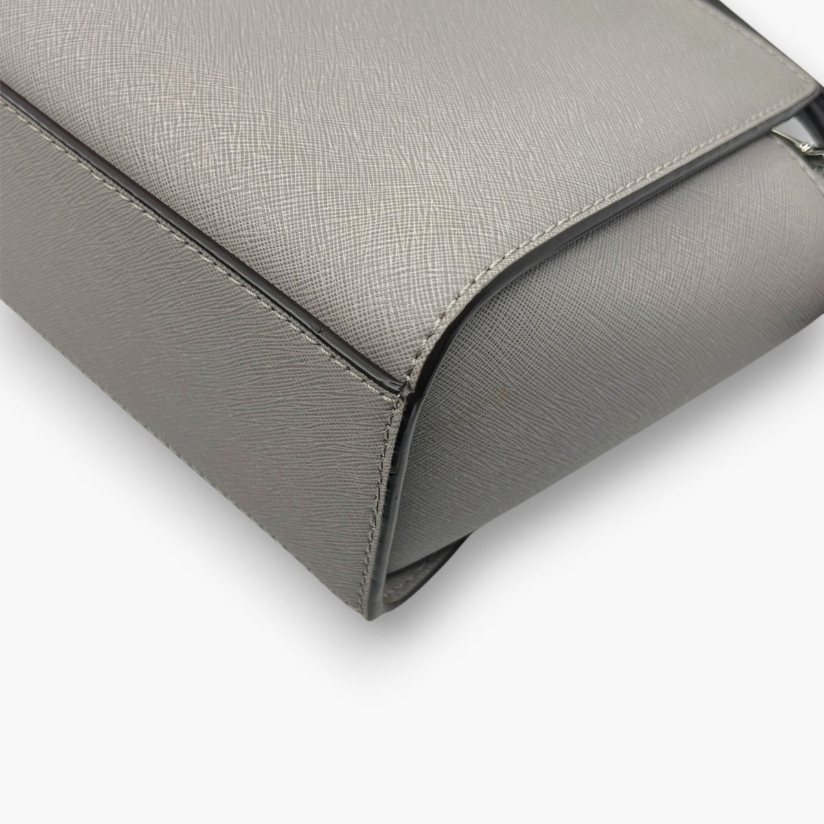 MICHAEL KORS Saffiano Leather Shoulder Bag Gray Crossbody Medium