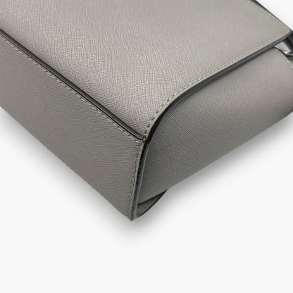 MICHAEL KORS Saffiano Leather Shoulder Bag Gray Crossbody Medium