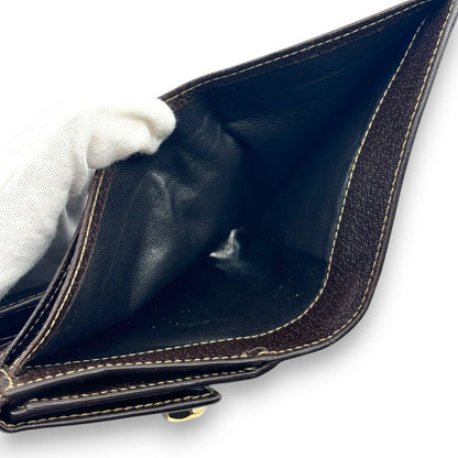 Gucci GG Canvas Bifold Wallet Brown Leather Trim w/ Box