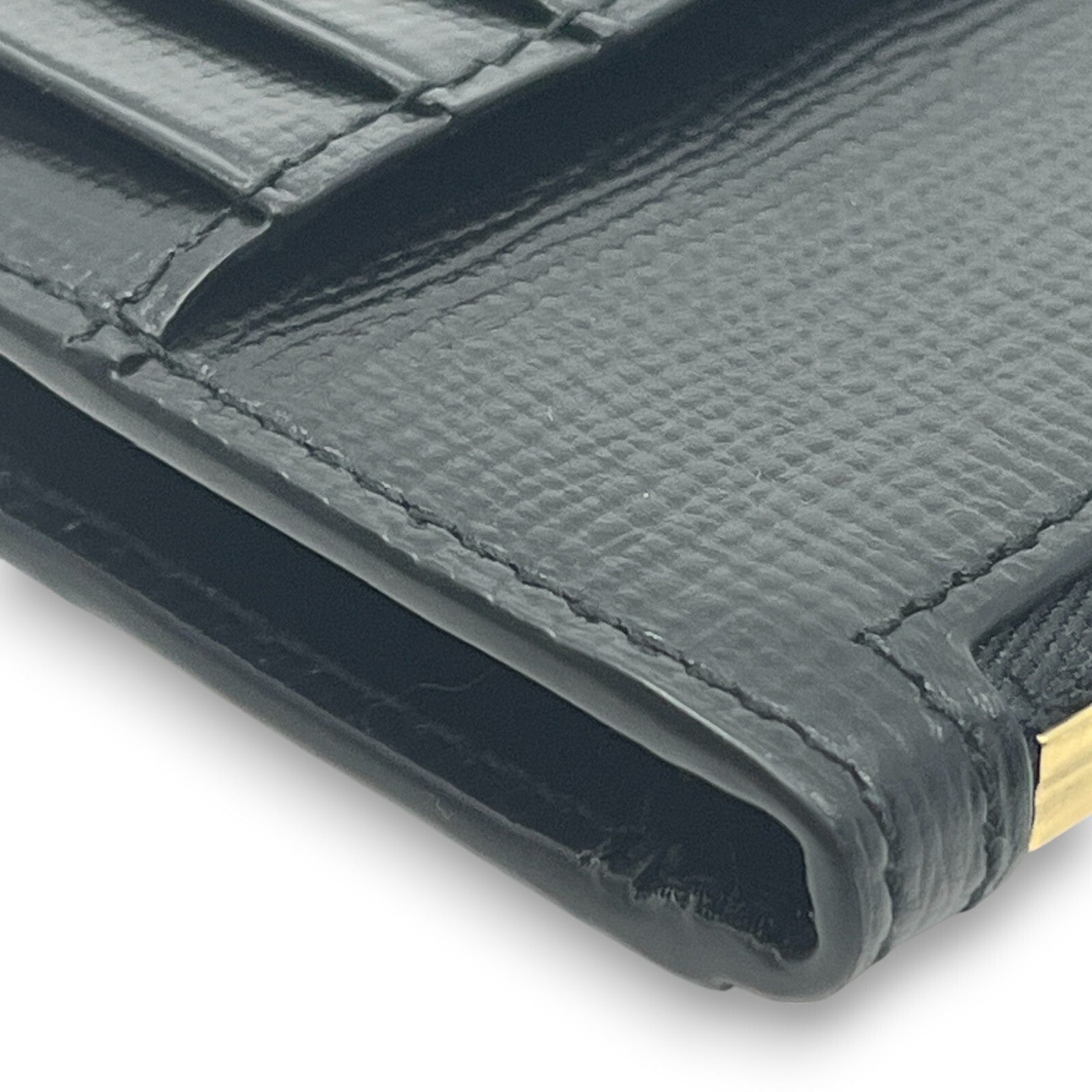 Bally Mandy Leather Chain Card Wallet Black with Box and Dust Cloth