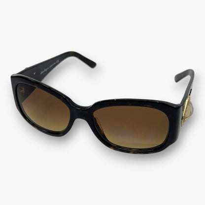 Ferragamo Rhinestone Sunglasses Brown Tortoise 2146-B W/ Case Box