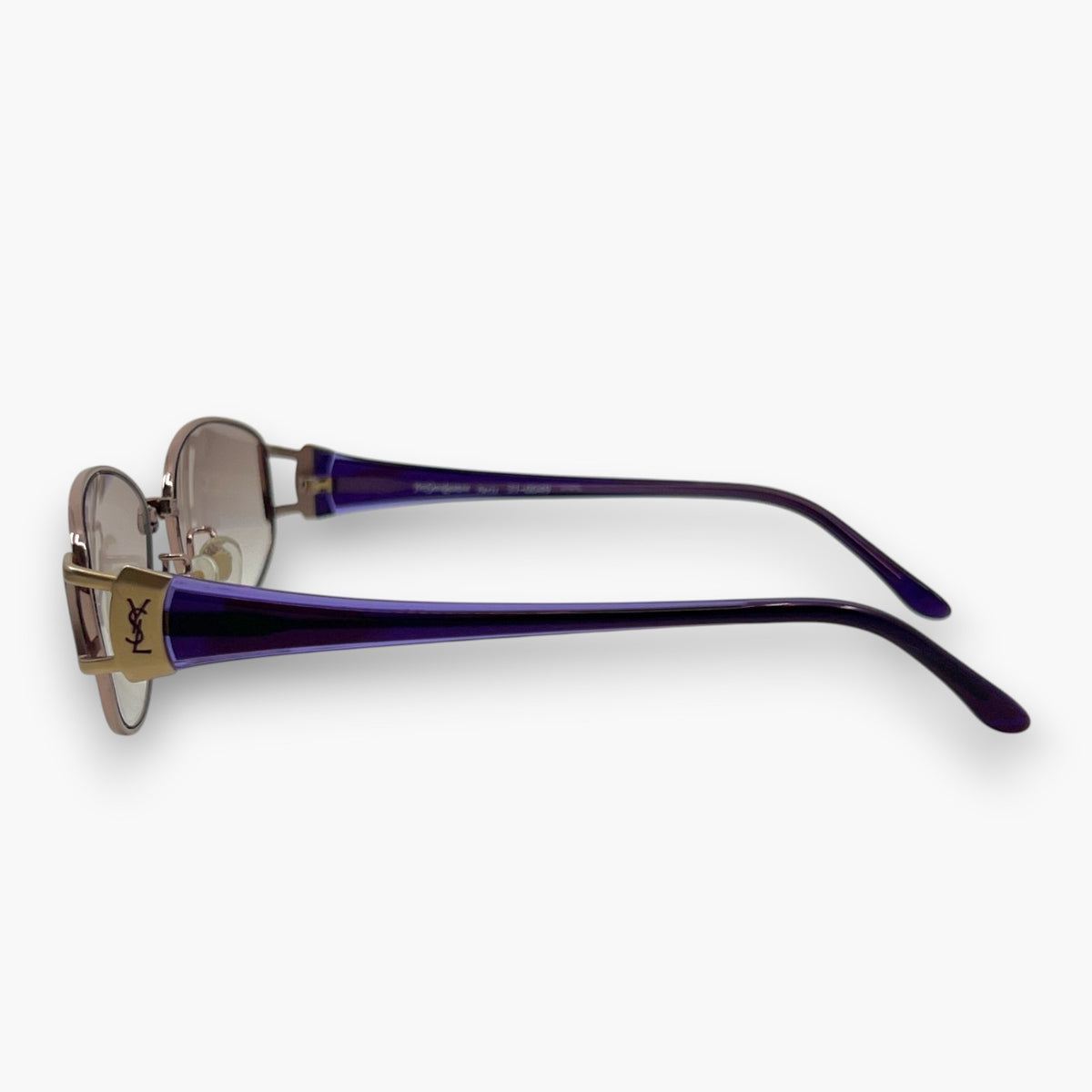 Yves Saint Laurent YSL Sunglasses 31-0049 Gold Purple Titanium Frame Japan Case