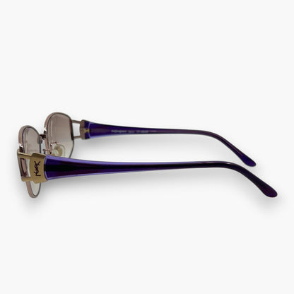 Yves Saint Laurent YSL Sunglasses 31-0049 Gold Purple Titanium Frame Japan Case