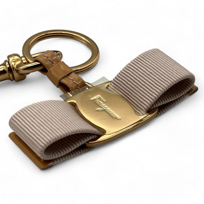 Salvatore Ferragamo Key Ring with Vara Charm in Light Pink w/ Original Box