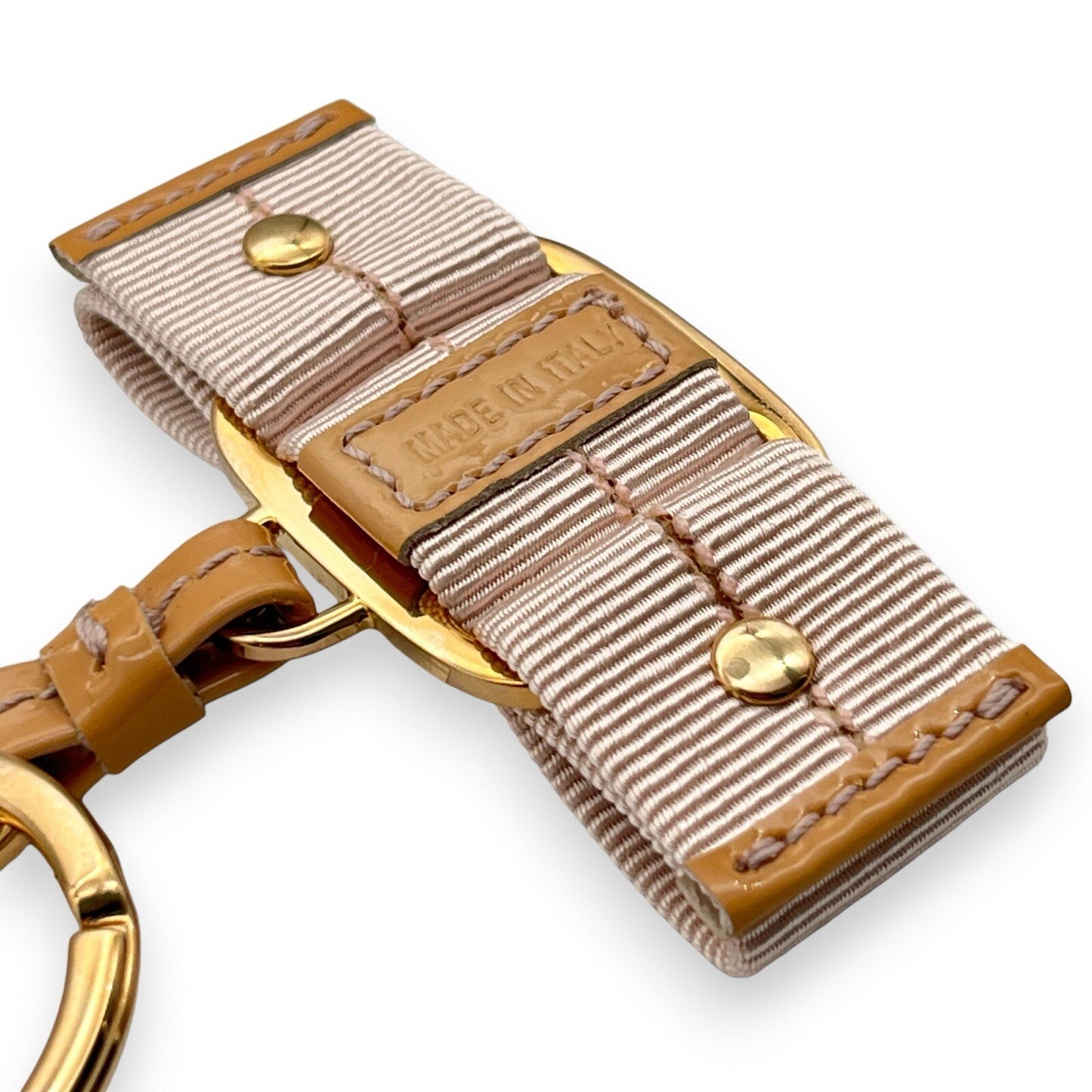 Salvatore Ferragamo Key Ring with Vara Charm in Light Pink w/ Original Box