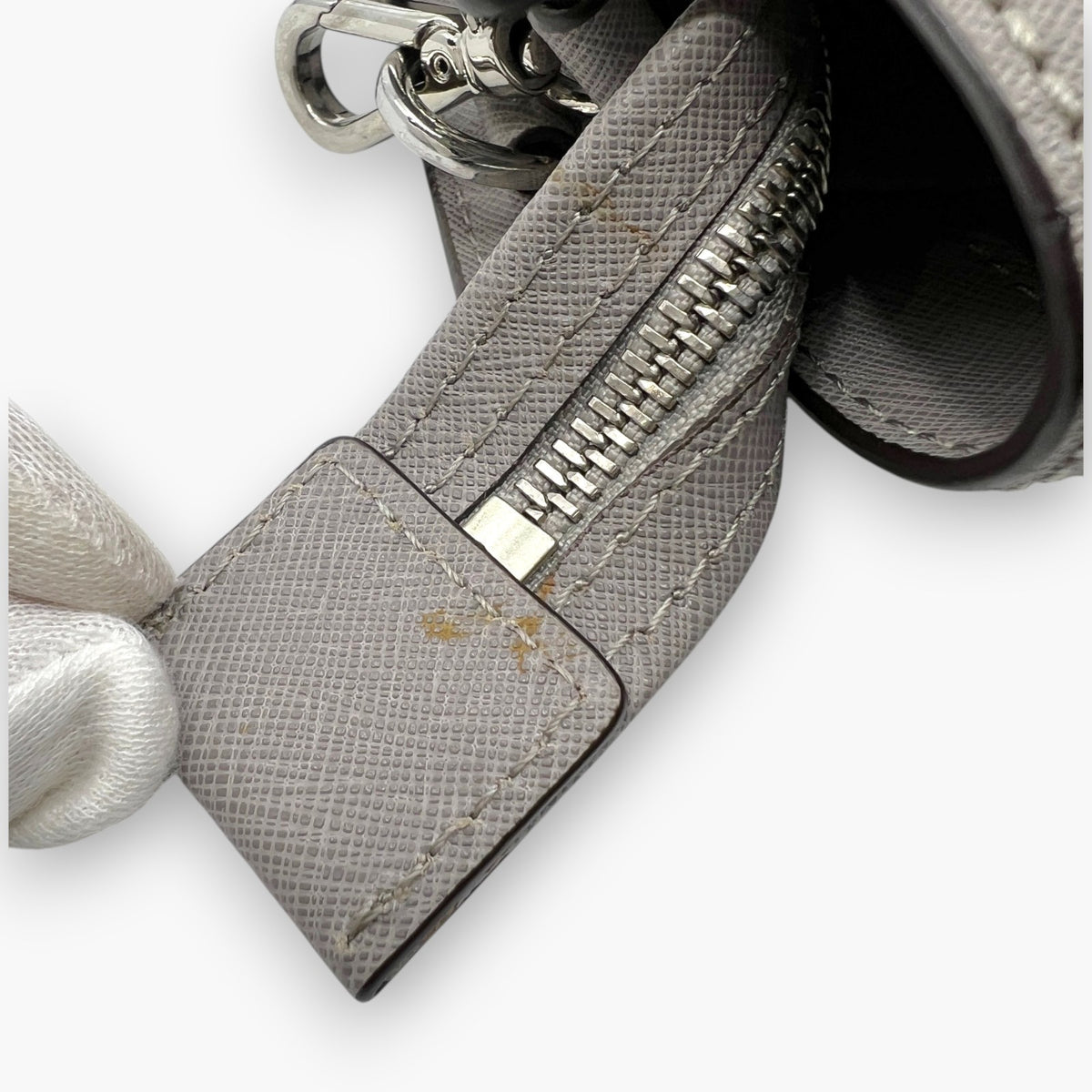 MICHAEL KORS Saffiano Leather Shoulder Bag Gray Crossbody Medium