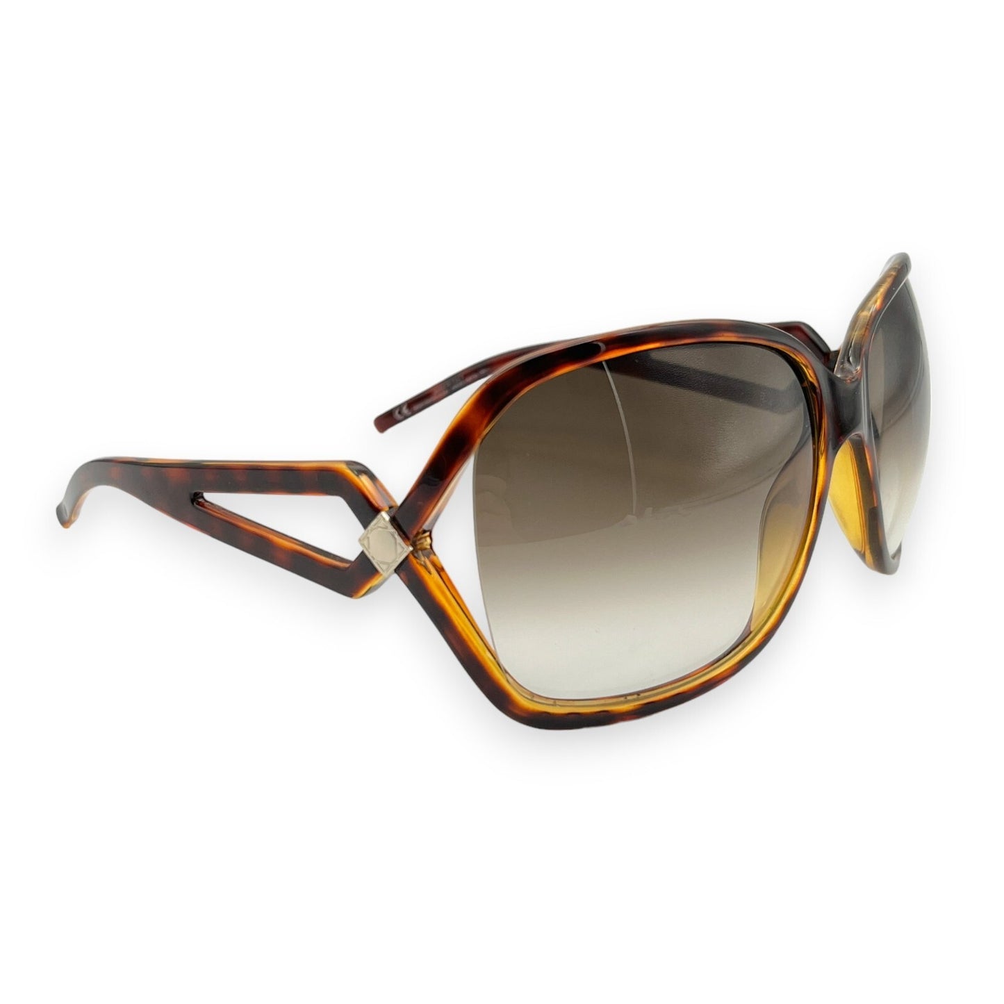 Christian Dior Madrague Square Sunglasses Brown w/ Case