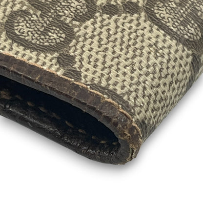 Gucci GG Supreme Canvas Web Stripe Bifold Wallet Brown Leather