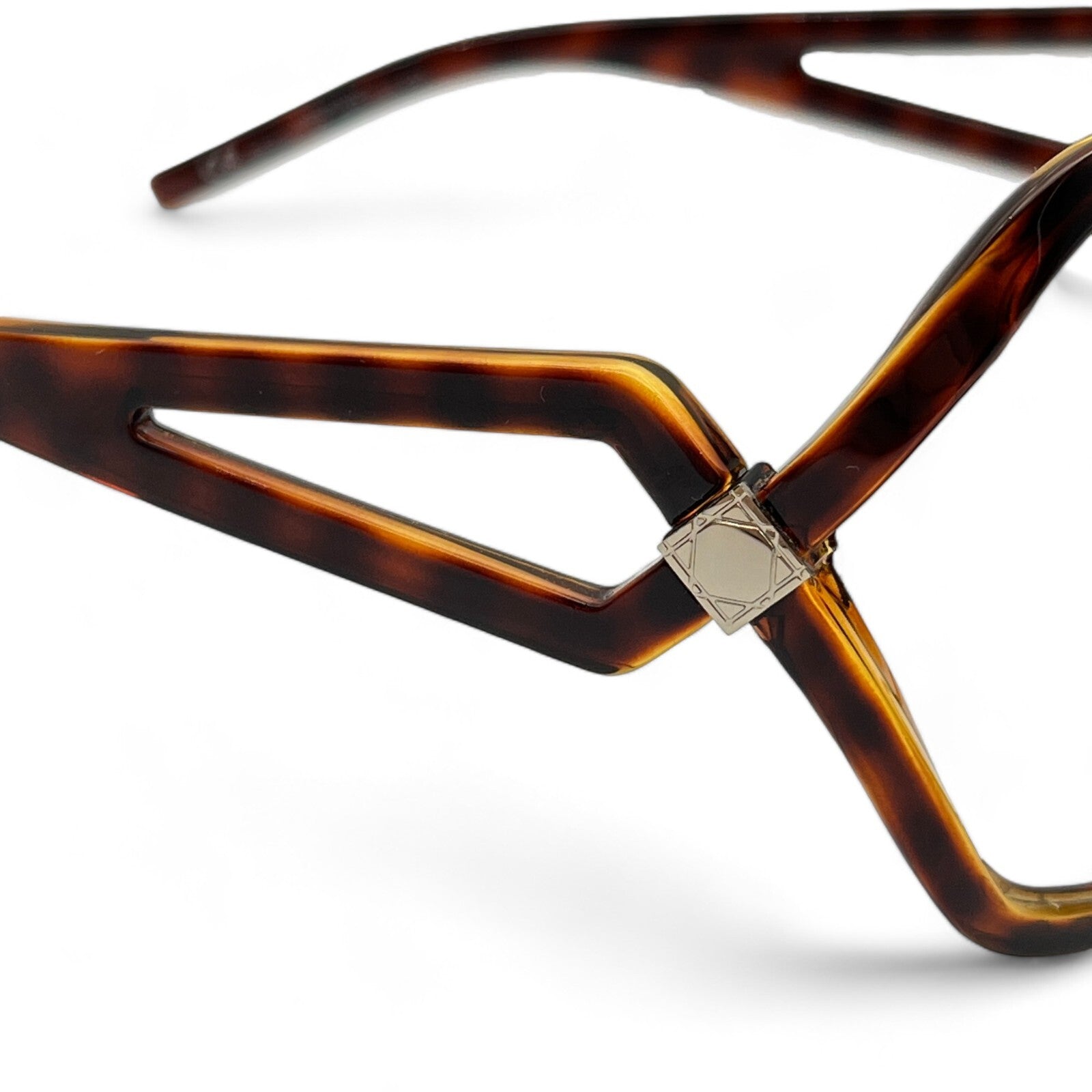 Christian Dior Madrague Square Sunglasses Brown w/ Case