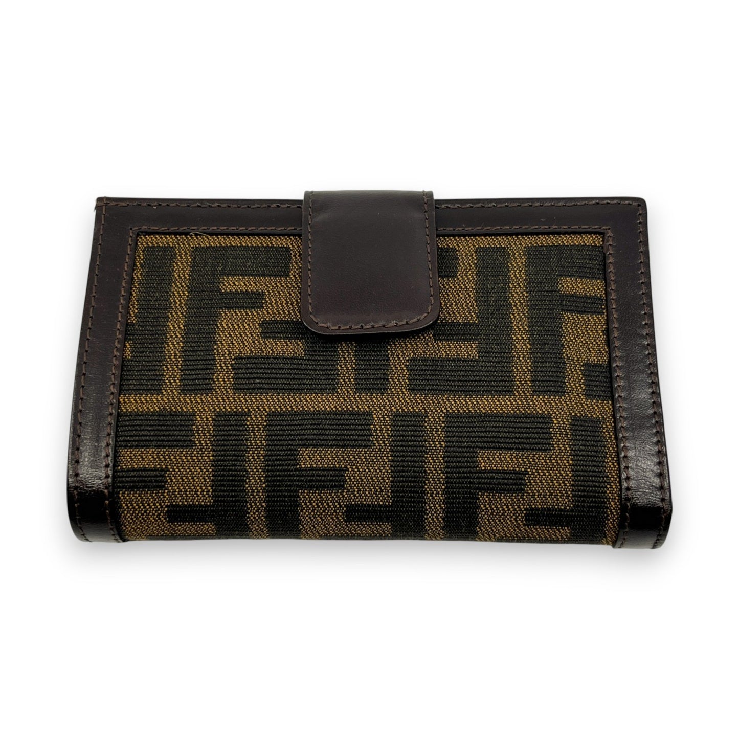 Fendi Zucca  Canvas Leather Bifold Wallet in Brown /w Box