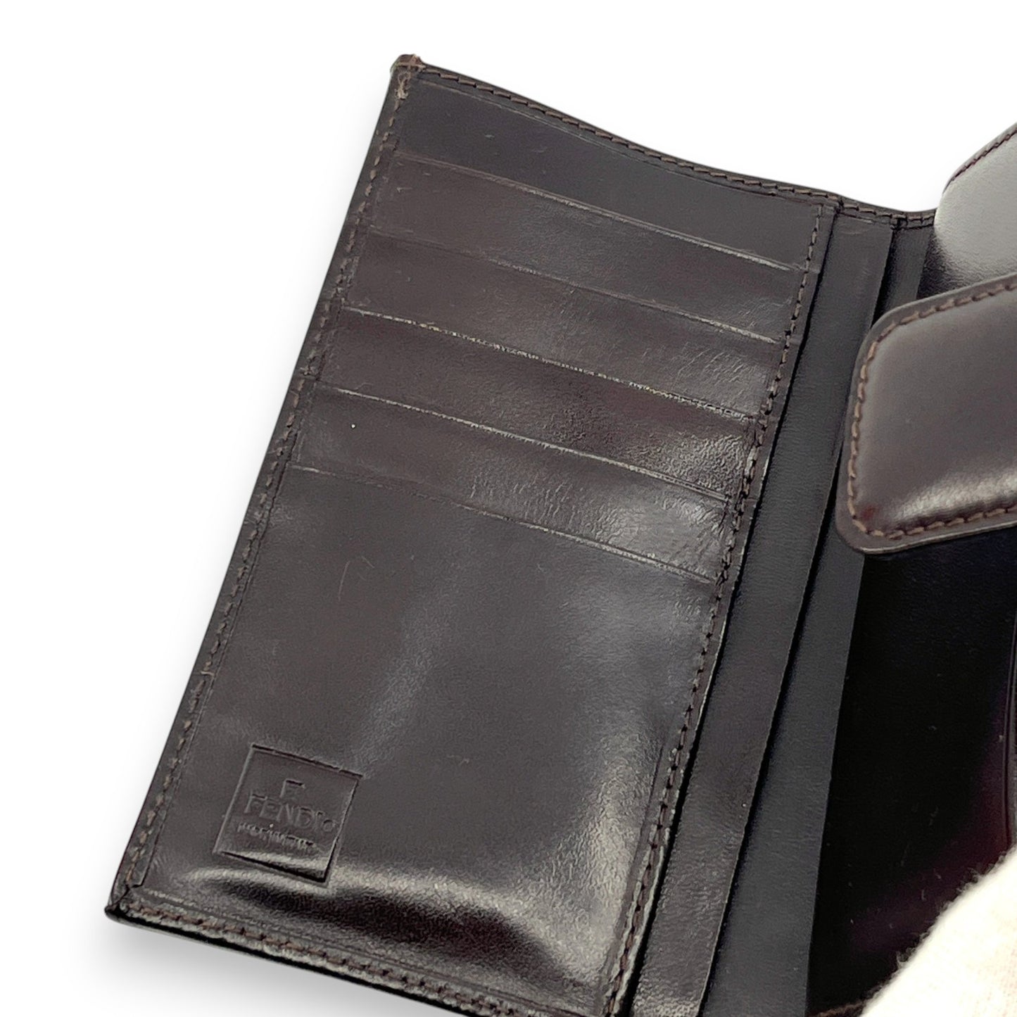 Fendi Zucca  Canvas Leather Bifold Wallet in Brown /w Box