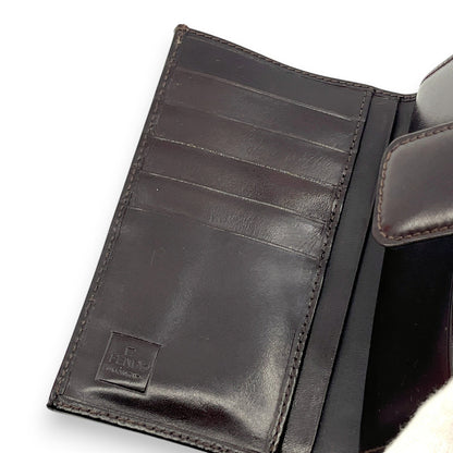 Fendi Zucca  Canvas Leather Bifold Wallet in Brown /w Box
