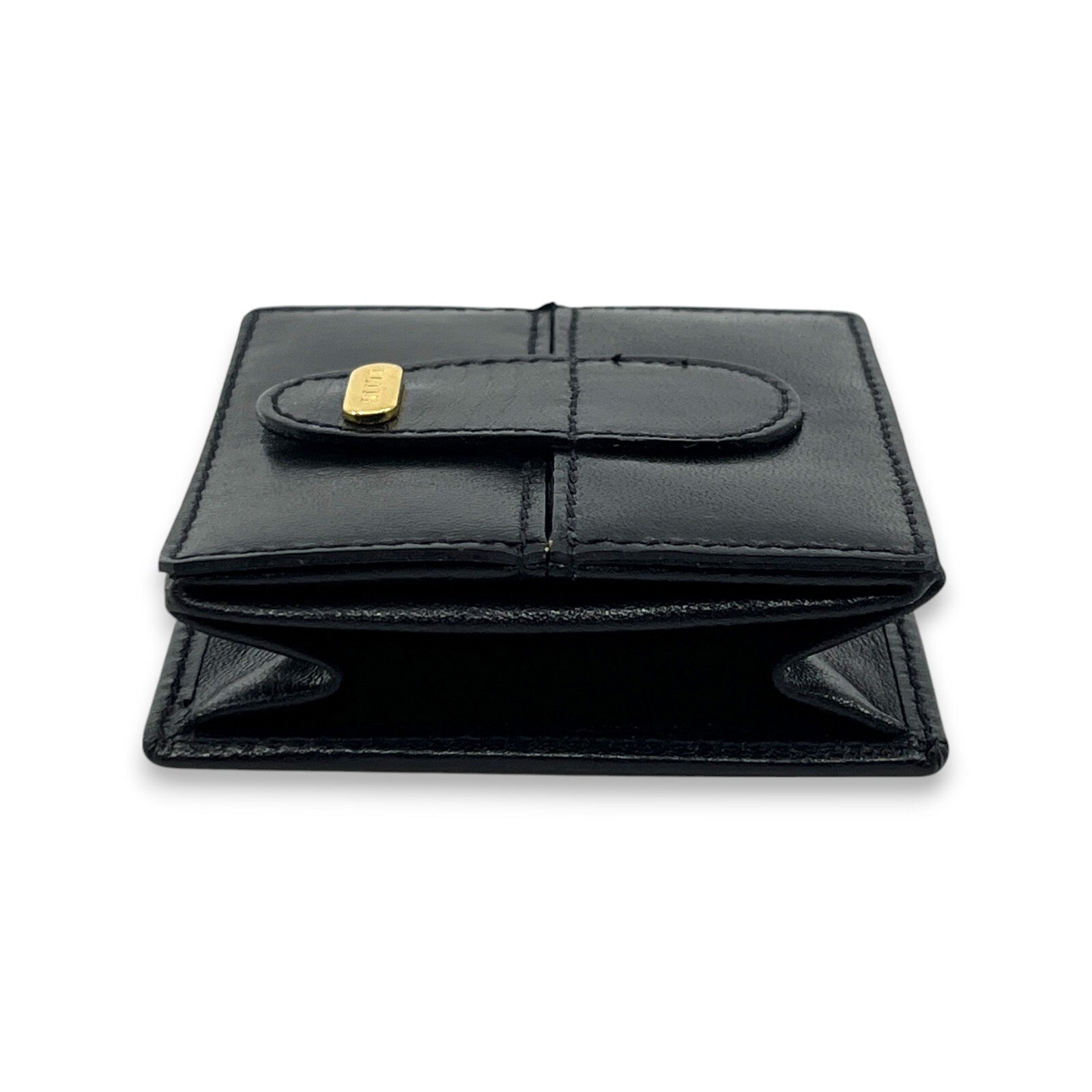 Bally Compact Leather Coin Wallet in Black w/ Box and Dust Bag