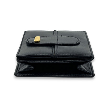 Bally Compact Leather Coin Wallet in Black w/ Box and Dust Bag