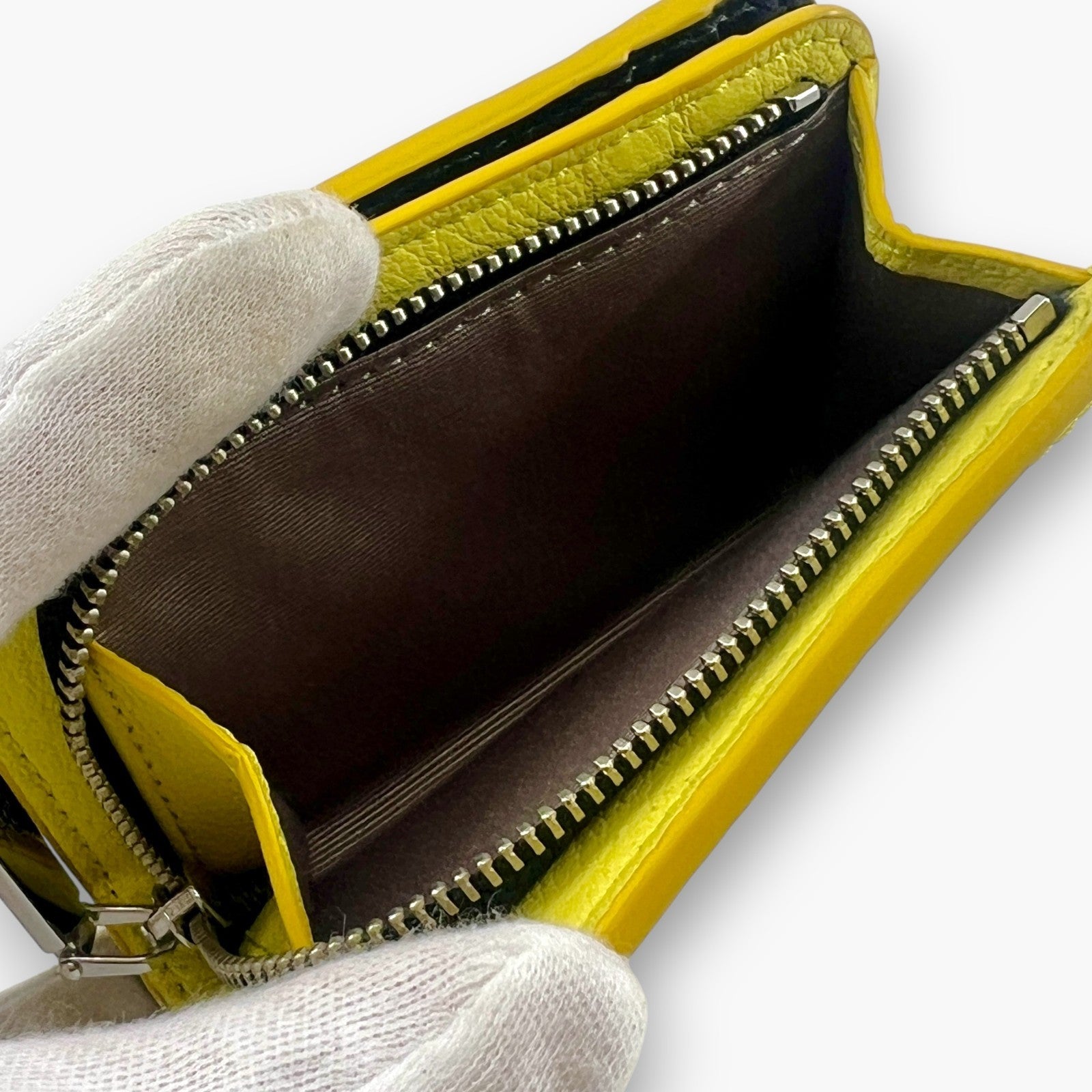 Marc Jacobs Bifold Wallet Wristlet Zip Coin Pocket Yellow Leather M0015122