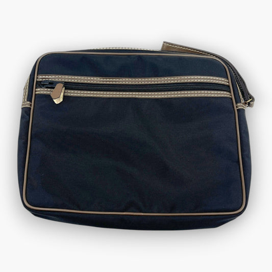dunhill Clutch Bag Second Bag Black Canvas Leather Made in France