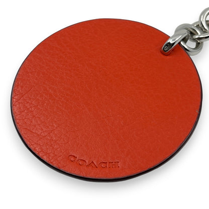 Coach Winky Emoji Leather Keychain Bag Charm in Orange
