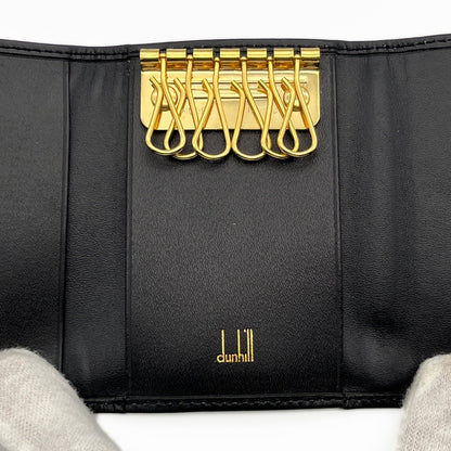 dunhill London Leather Key Case 6 Rings Black w/ Box & Dust Bag