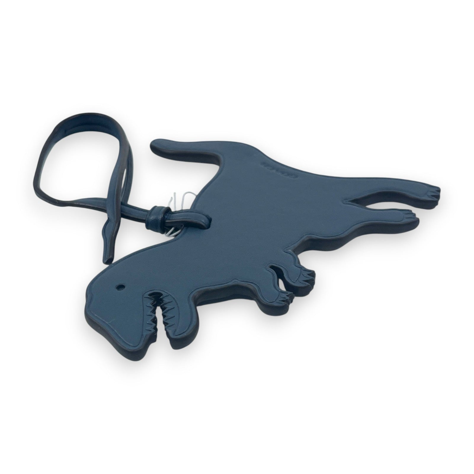 Coach Rexy Dinosaur Bag Charm Keychain Dark Blue Leather C6294G
