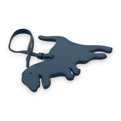 Coach Rexy Dinosaur Bag Charm Keychain Dark Blue Leather C6294G