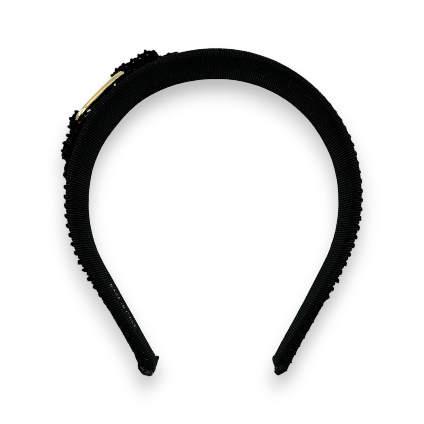 Salvatore Ferragamo Vara Ribbon Black Headband Gold Plate Hair Accessory