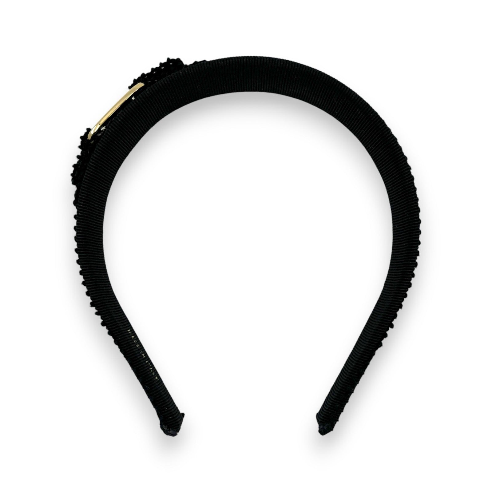Salvatore Ferragamo Vara Ribbon Black Headband Gold Plate Hair Accessory
