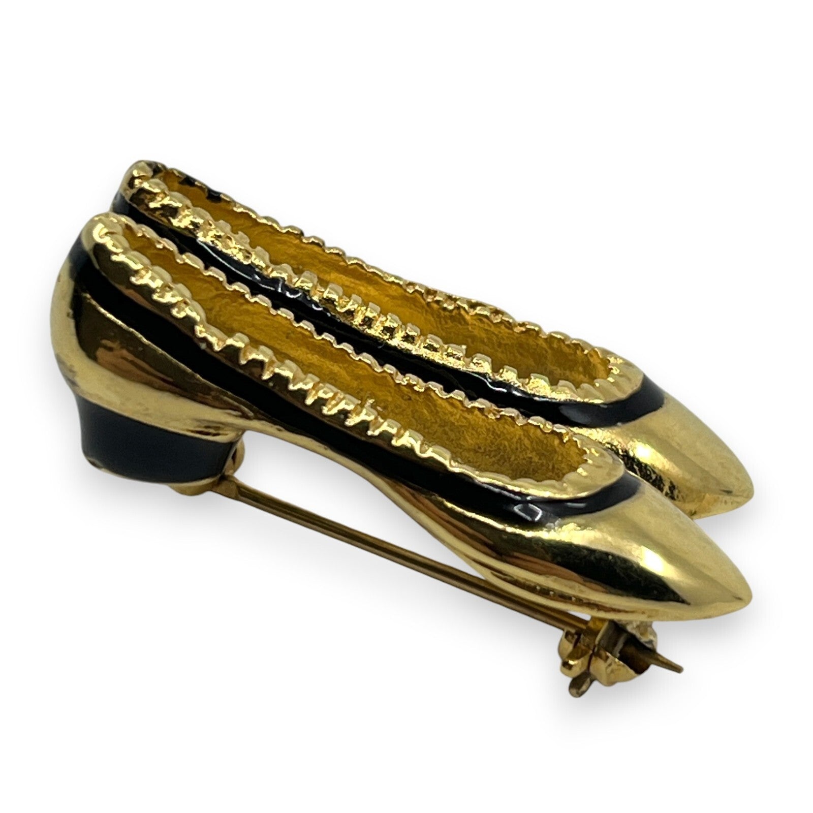 Salvatore Ferragamo Earrings and Ballet Flats Brooch Set w/ Box Dust Bag