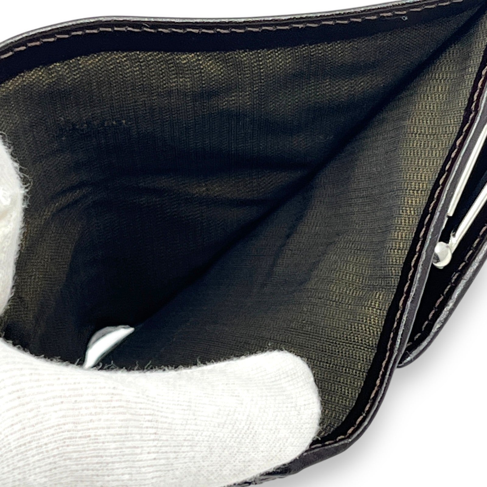 Fendi Zucca  Canvas Leather Bifold Wallet in Brown /w Box