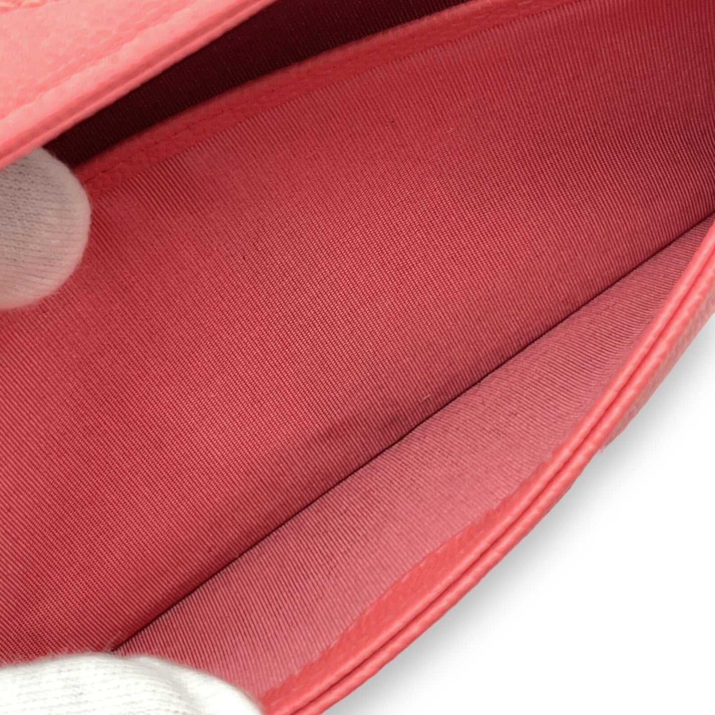 Chanel Caviar Skin Leather Long Wallet  Pink w/ Dust Bag & Certificate