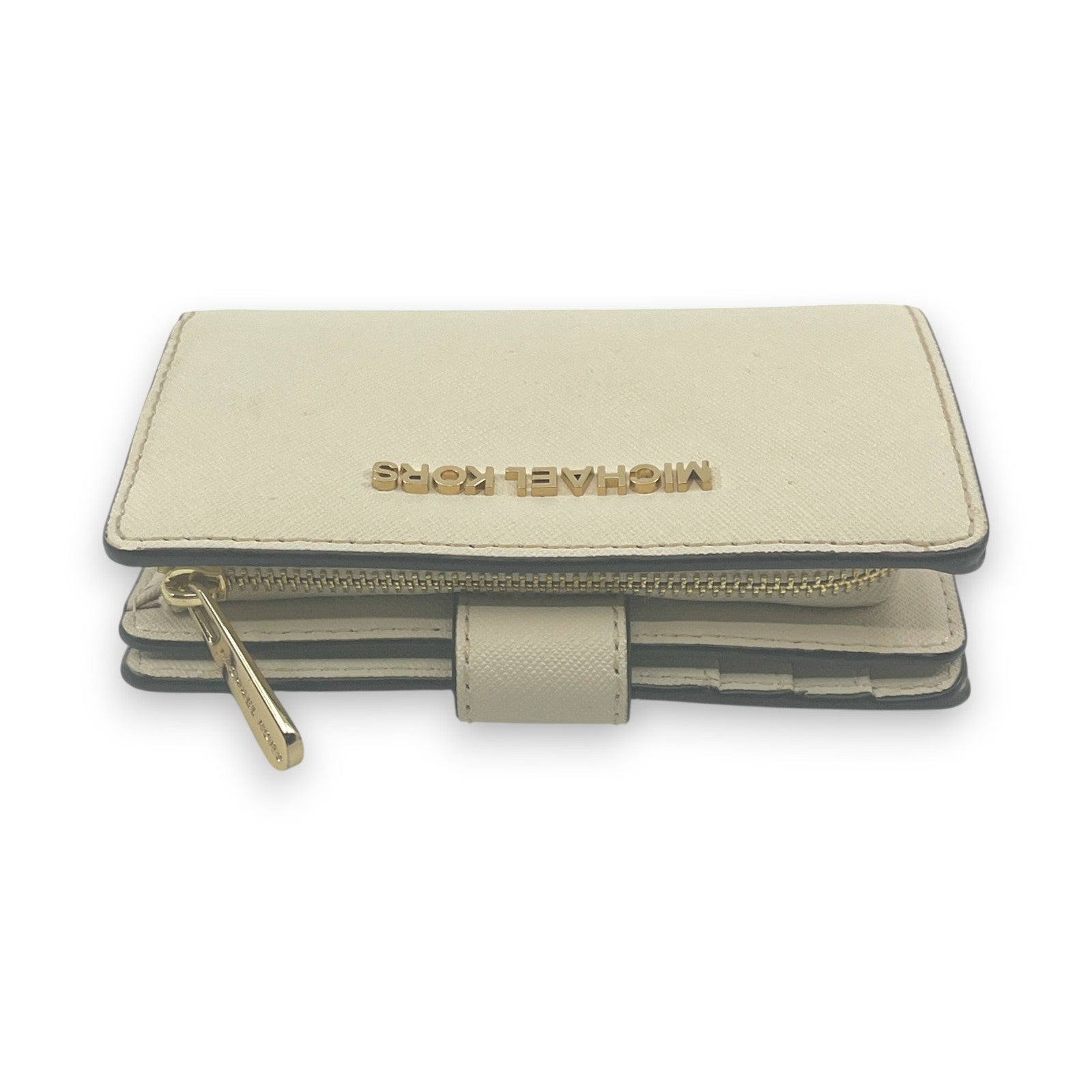 Michael Kors White Leather Compact Bifold Wallet
