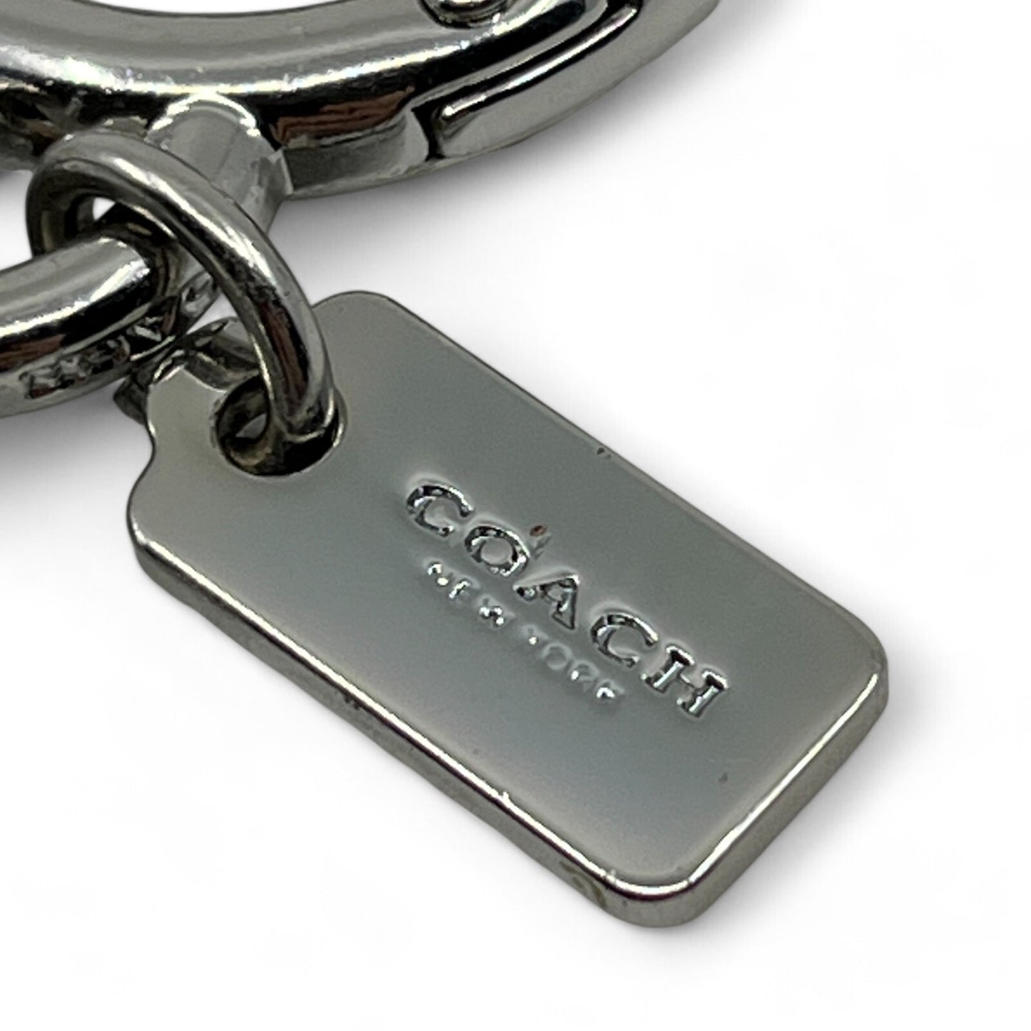 Coach Winky Emoji Leather Keychain Bag Charm in Orange