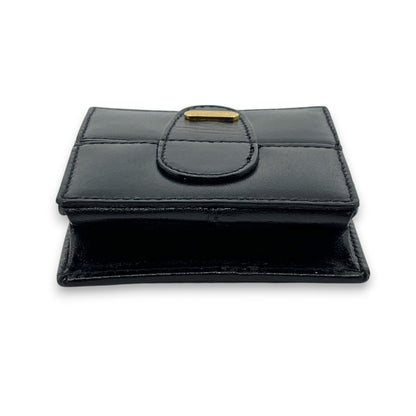 Bally Compact Leather Coin Wallet in Black w/ Box and Dust Bag