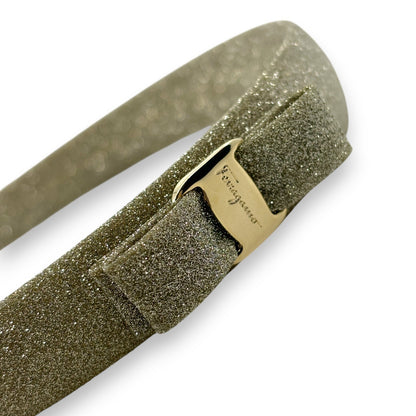 Salvatore Ferragamo Vara Glitter Silver Headband Hair Accessory