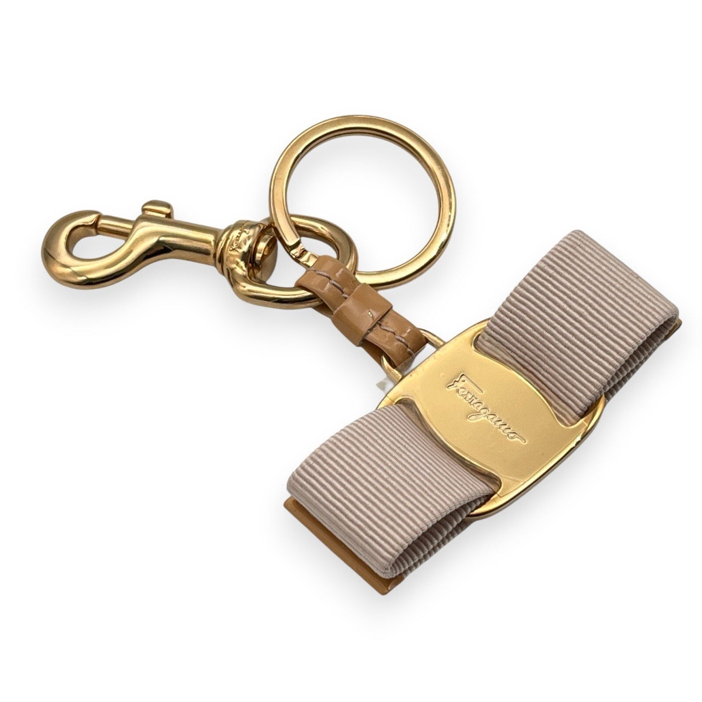 Salvatore Ferragamo Key Ring with Vara Charm in Light Pink w/ Original Box