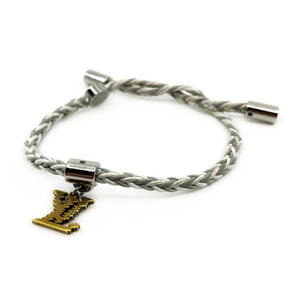 Louis Vuitton Friendship Accessories Leather Bracelet White and Gray MP225E