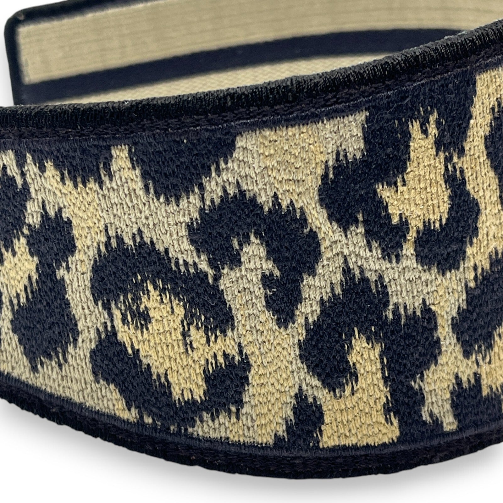 Christian Dior Wide Headband in Beige Leopard