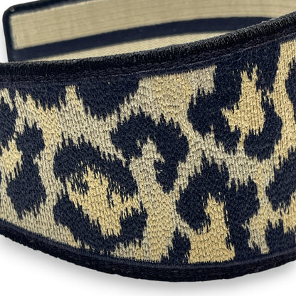 Christian Dior Wide Headband in Beige Leopard