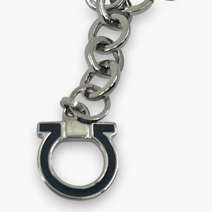 Salvatore Ferragamo Gancini Cell Phone Strap High Heel Shoe Charm Silver w/Box