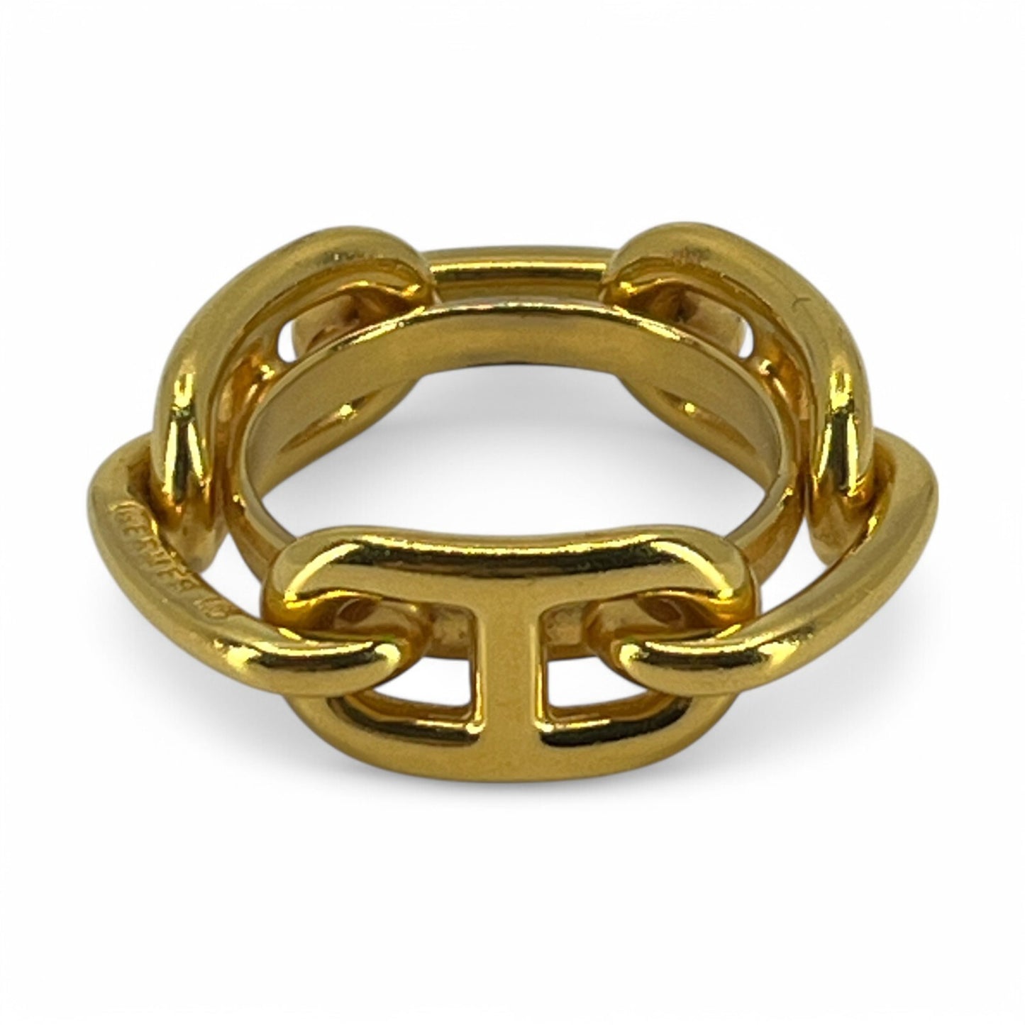 Hermes Chaîne d'Ancre Scarf Ring Gold-Tone