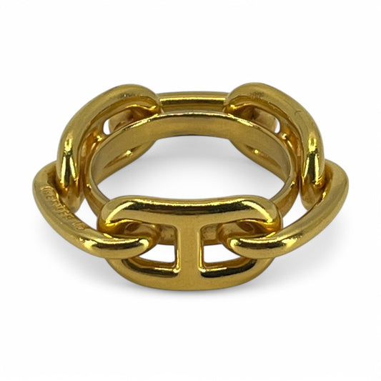 Hermes Chaîne d'Ancre Scarf Ring Gold-Tone