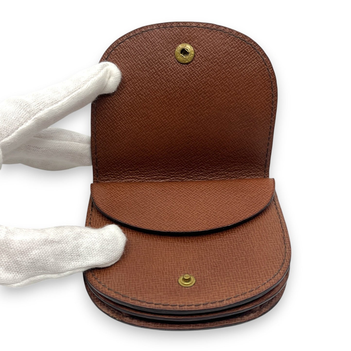 Louis Vuitton Monogram Porte-Monnaie Gousset Coin Purse Brown