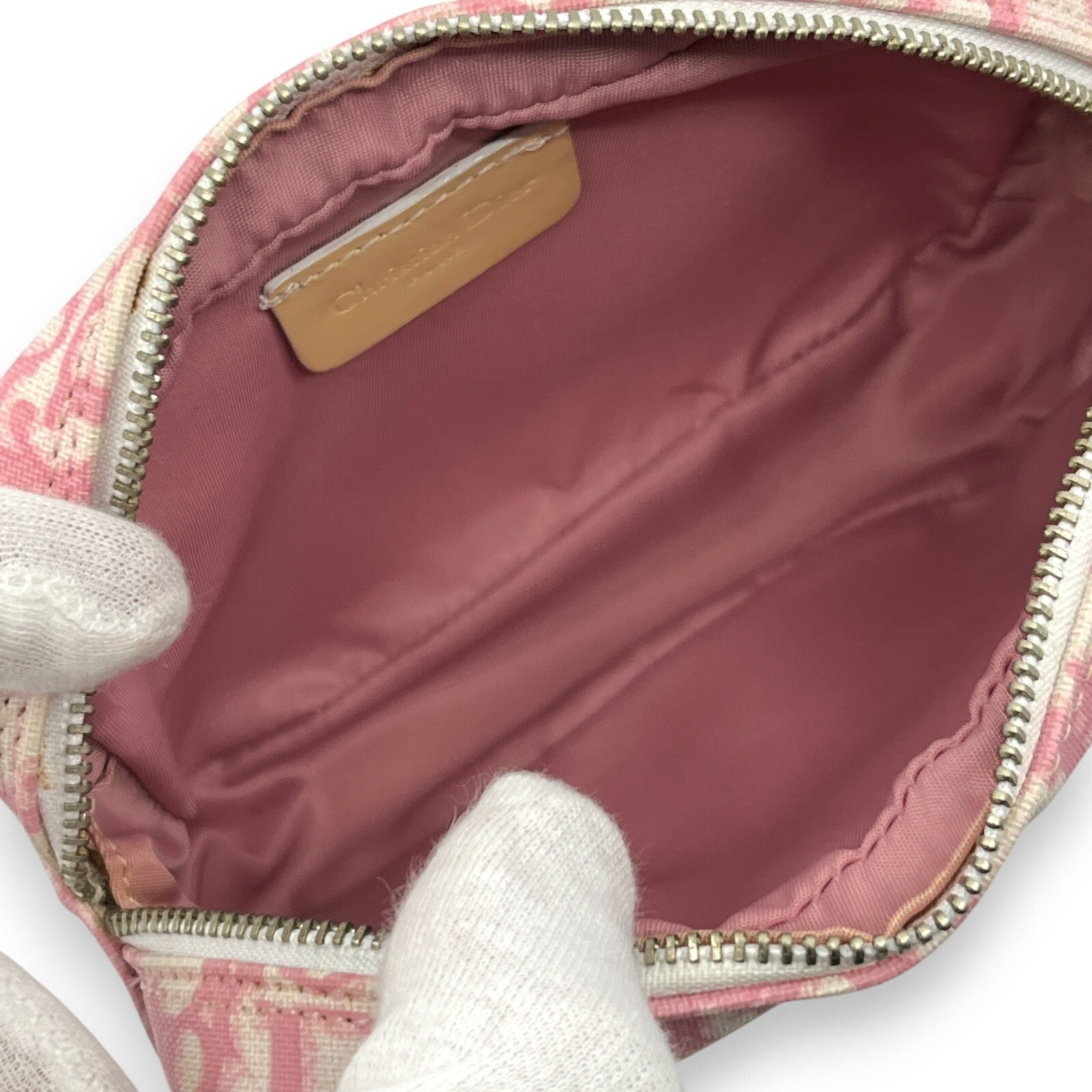 Christian Dior Trotter Pouch in Pink PVC with Number 2 patch