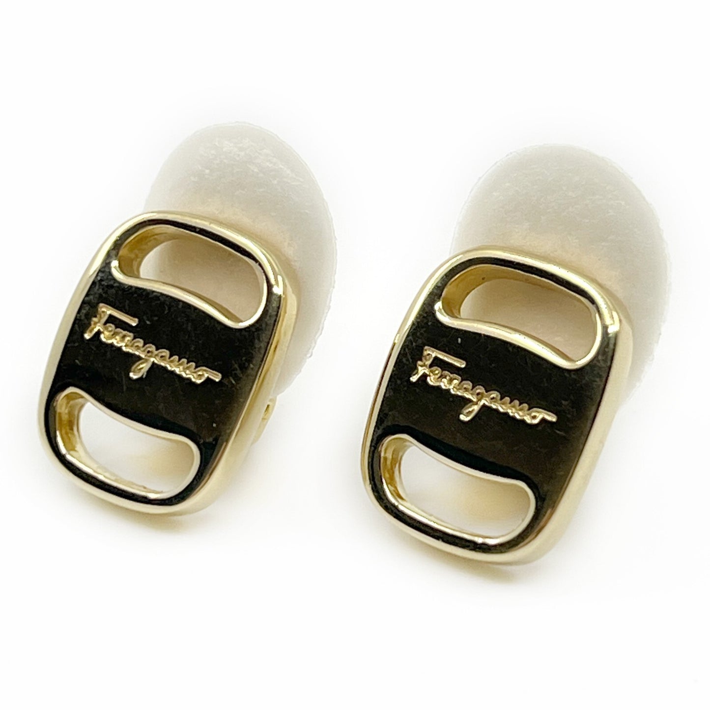 Salvatore Ferragamo Earrings and Ballet Flats Brooch Set w/ Box Dust Bag