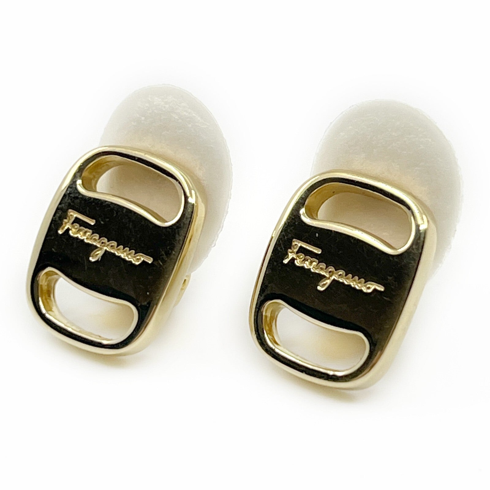 Salvatore Ferragamo Earrings and Ballet Flats Brooch Set w/ Box Dust Bag