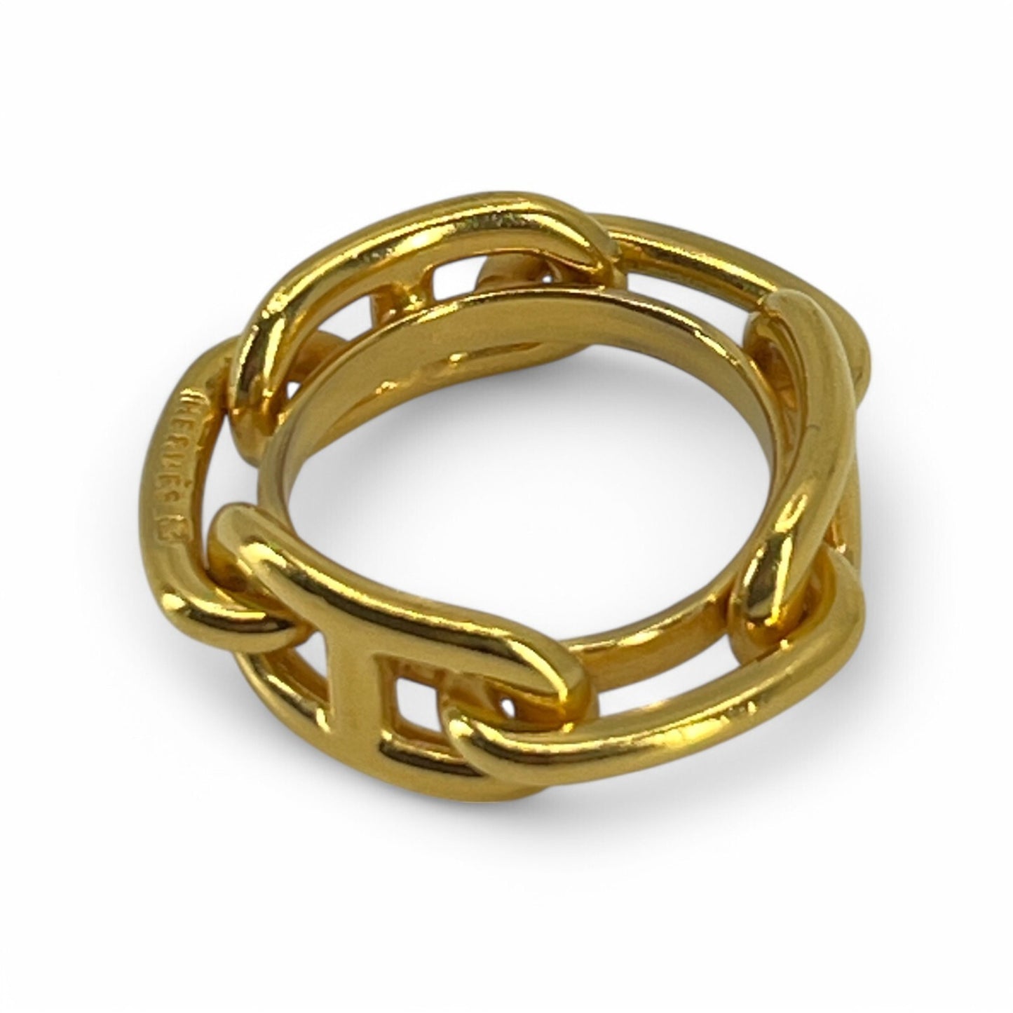 Hermes Chaîne d'Ancre Scarf Ring Gold-Tone