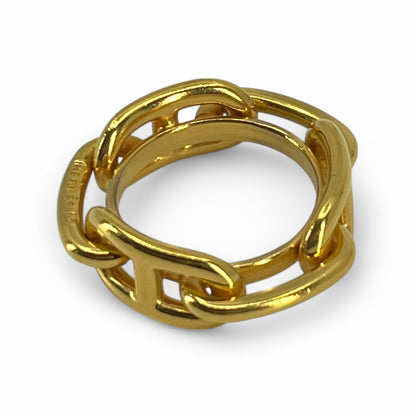 Hermes Chaîne d'Ancre Scarf Ring Gold-Tone