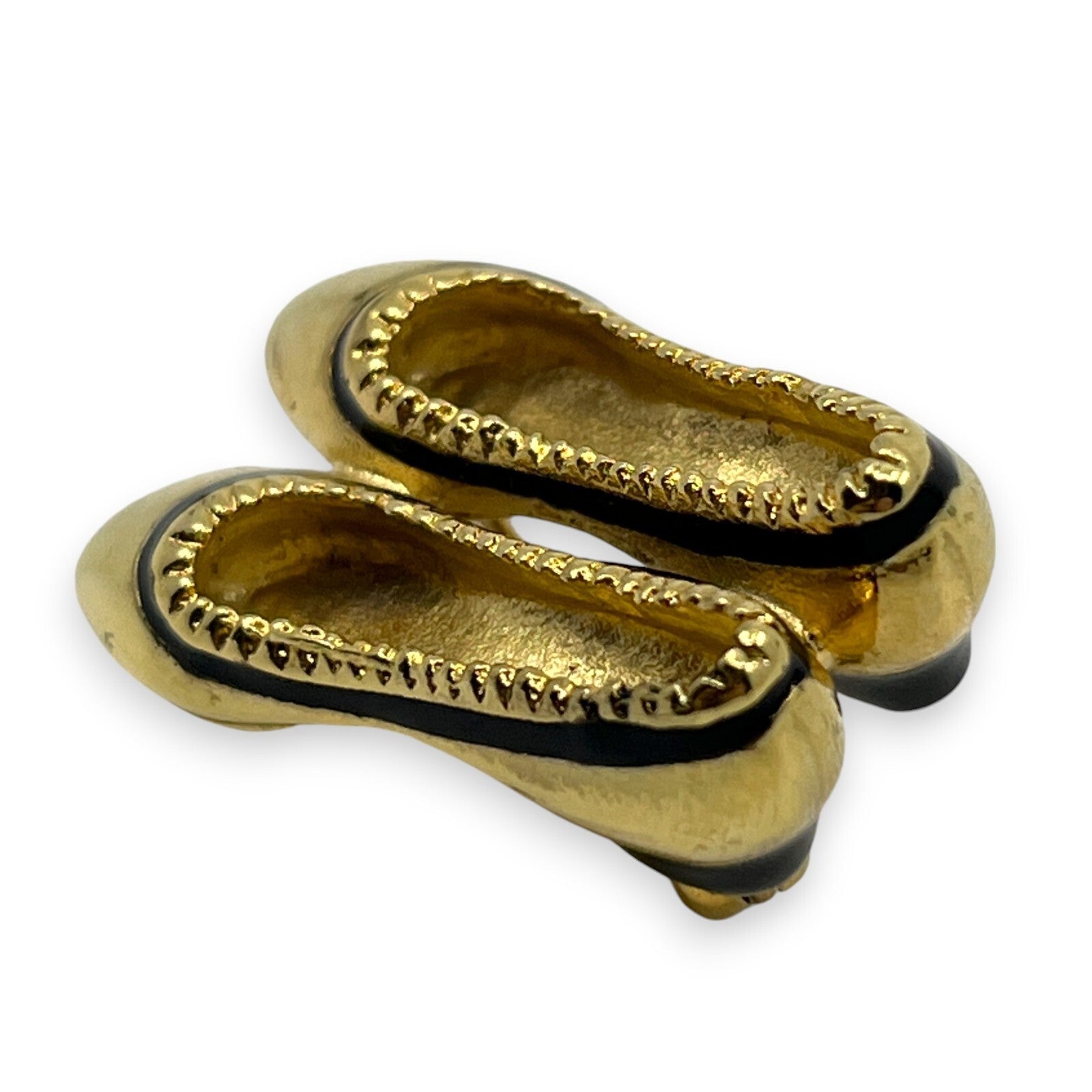 Salvatore Ferragamo Earrings and Ballet Flats Brooch Set w/ Box Dust Bag