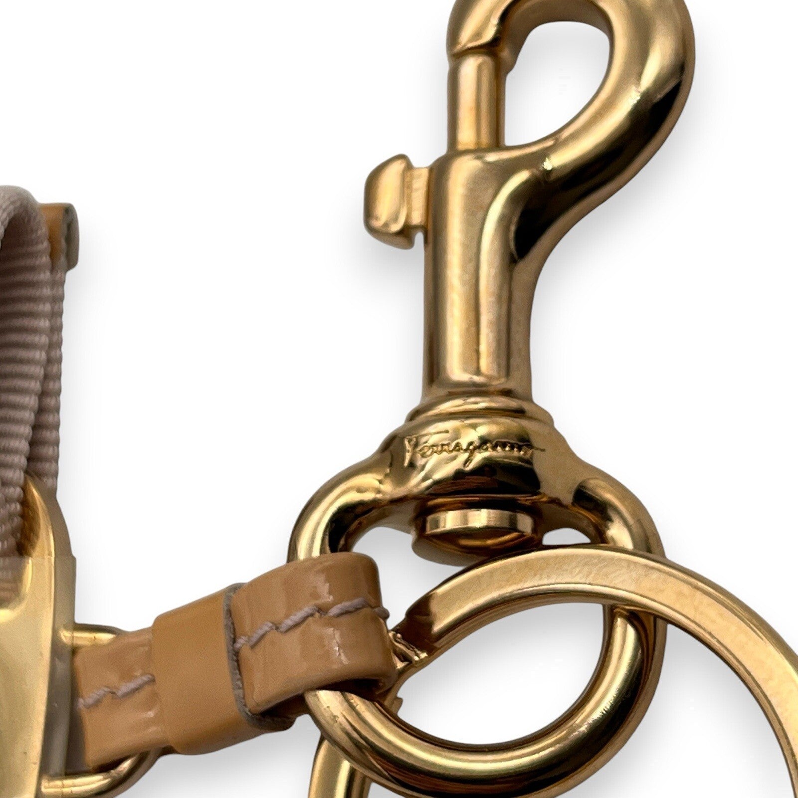 Salvatore Ferragamo Key Ring with Vara Charm in Light Pink w/ Original Box