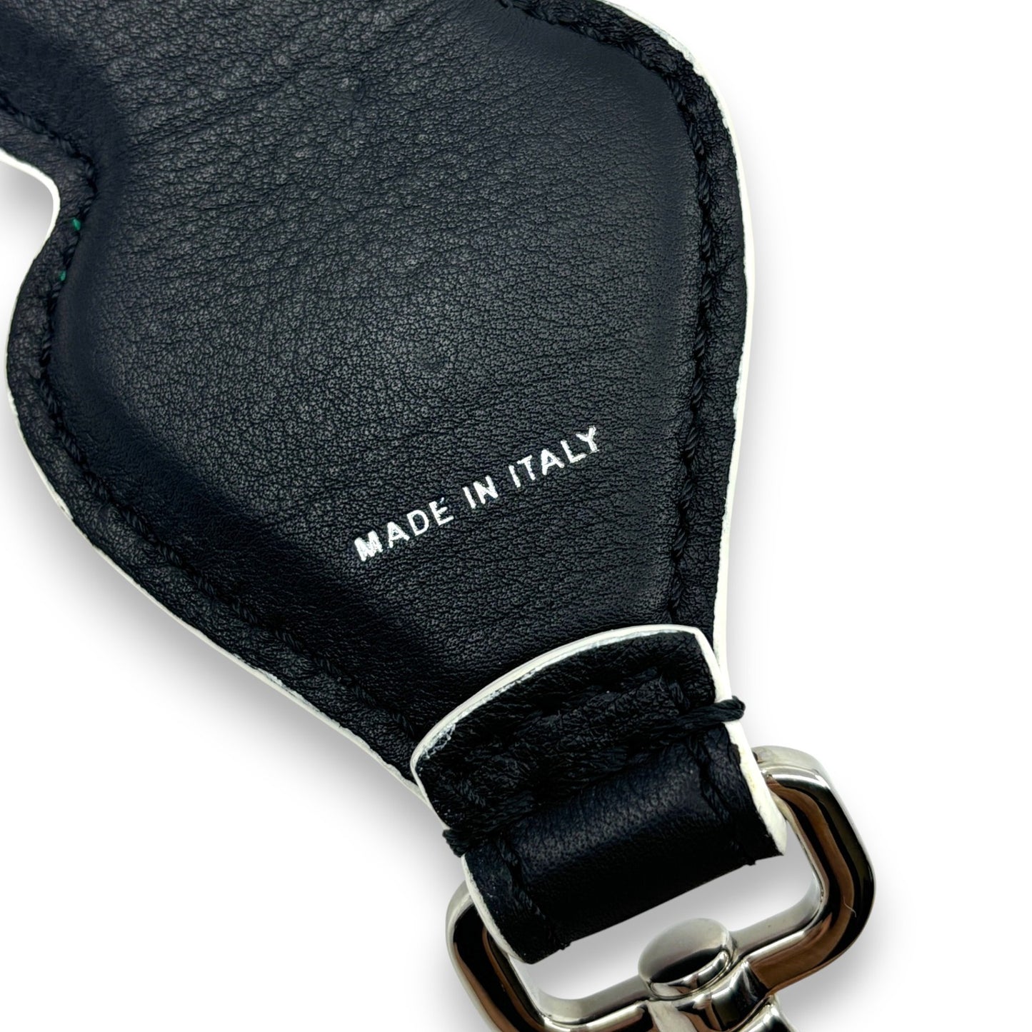 Fendi Strap You Black Leather Bag Strap with Red Heart Studs